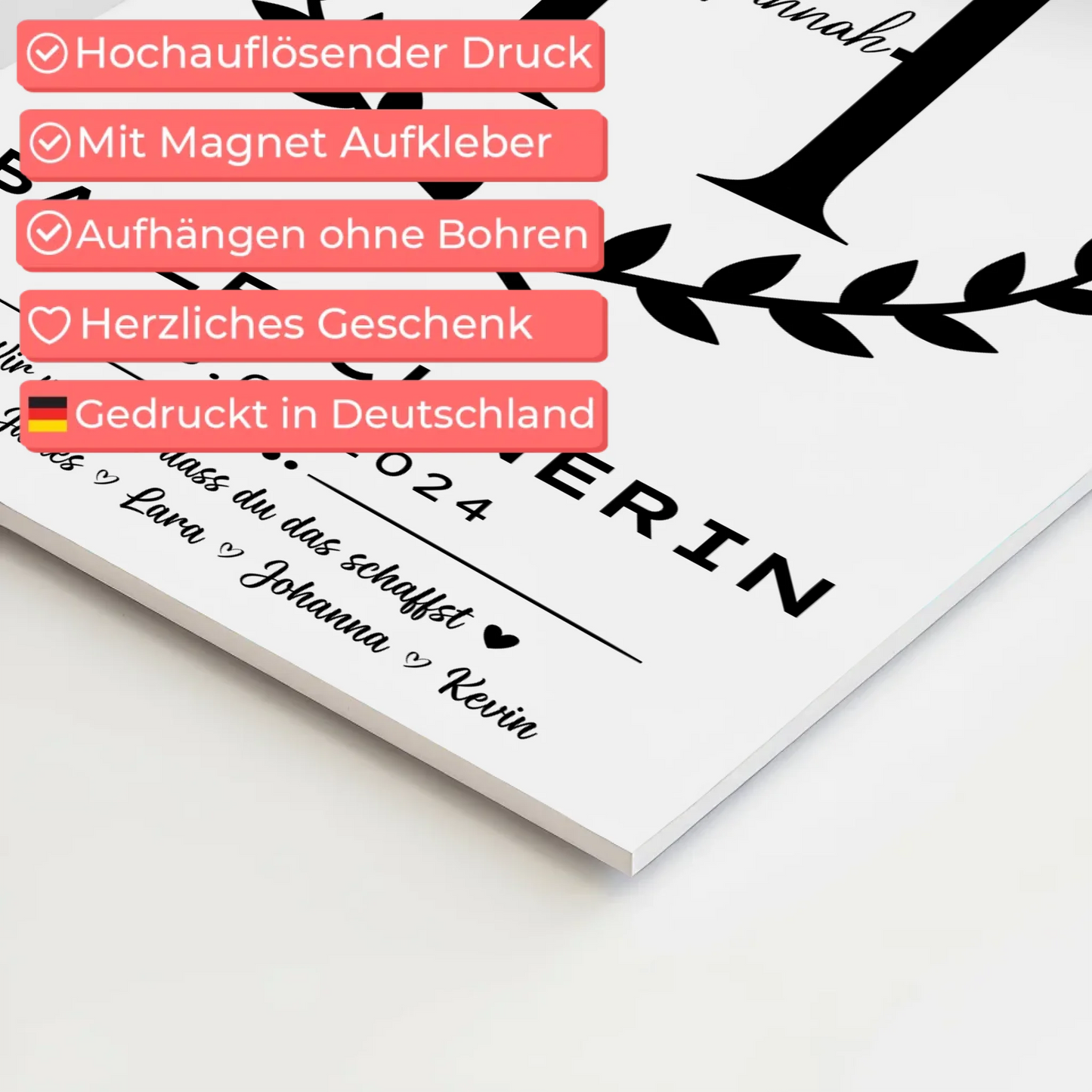 Ausbildungsabschluss Geschenk Bauzeichnerin Fotoboard