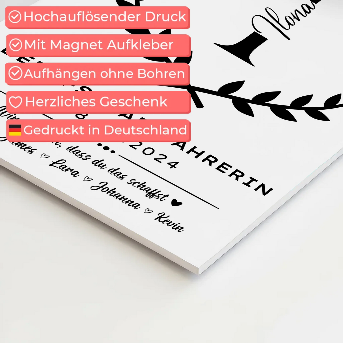 Geschenk Zum Abschluss Ausbildung Berufskraftfahrerin Fotoboard Magnet Poster
