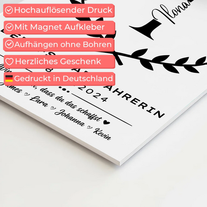 Geschenk Zum Abschluss Ausbildung Berufskraftfahrerin Fotoboard Magnet Poster