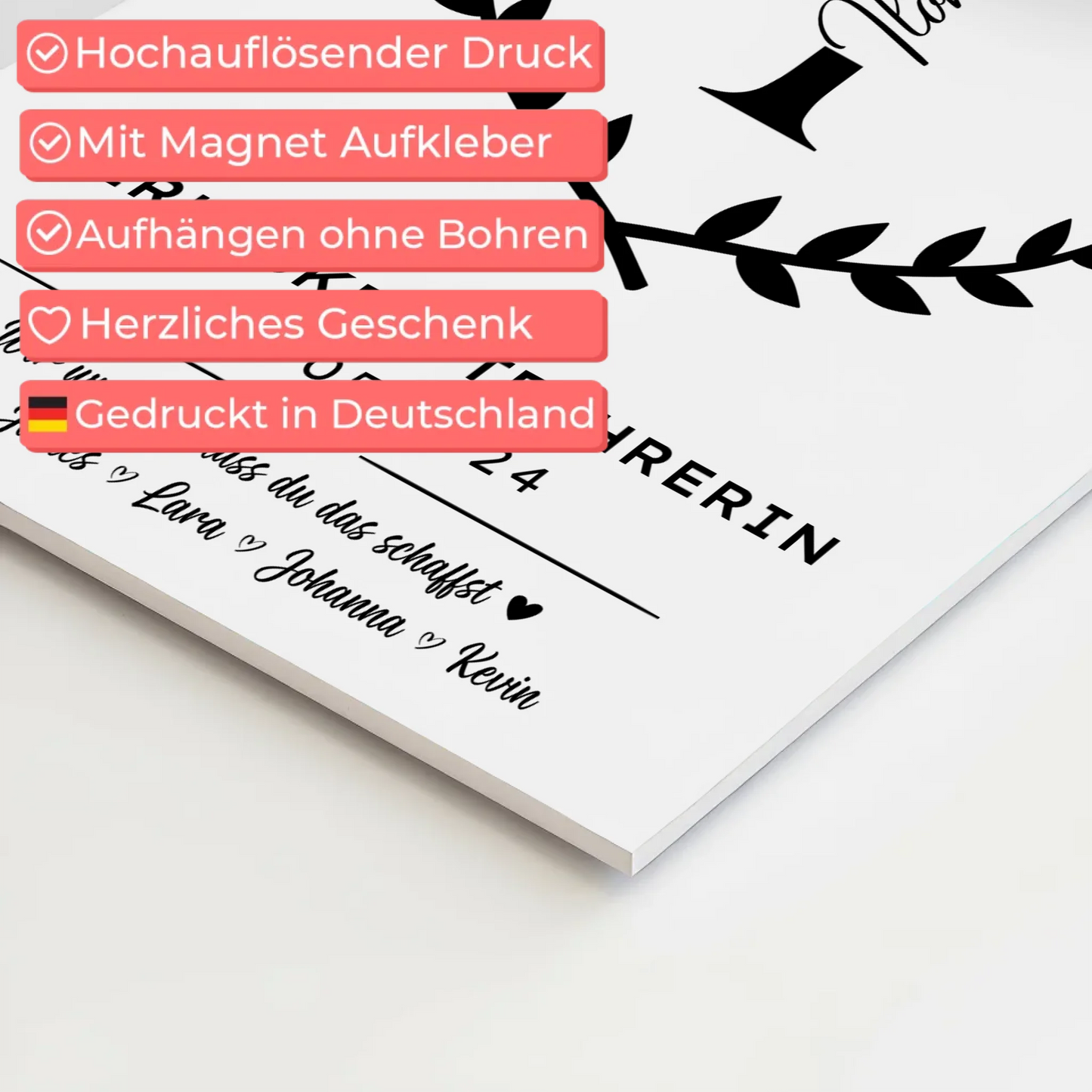 Geschenk Zum Abschluss Ausbildung Berufskraftfahrerin Fotoboard Magnet Poster
