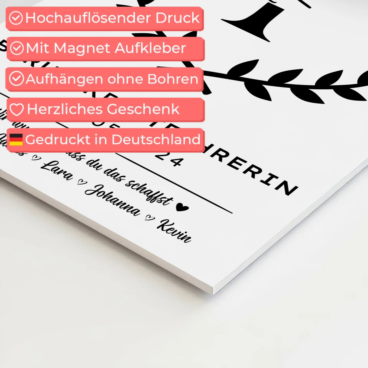 Geschenk Zum Abschluss Ausbildung Berufskraftfahrerin Fotoboard Magnet Poster