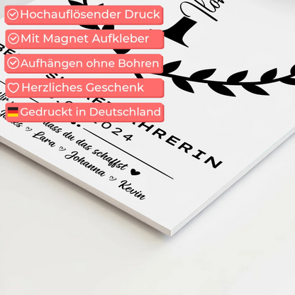 Geschenk Zum Abschluss Ausbildung Berufskraftfahrerin Fotoboard Magnet Poster