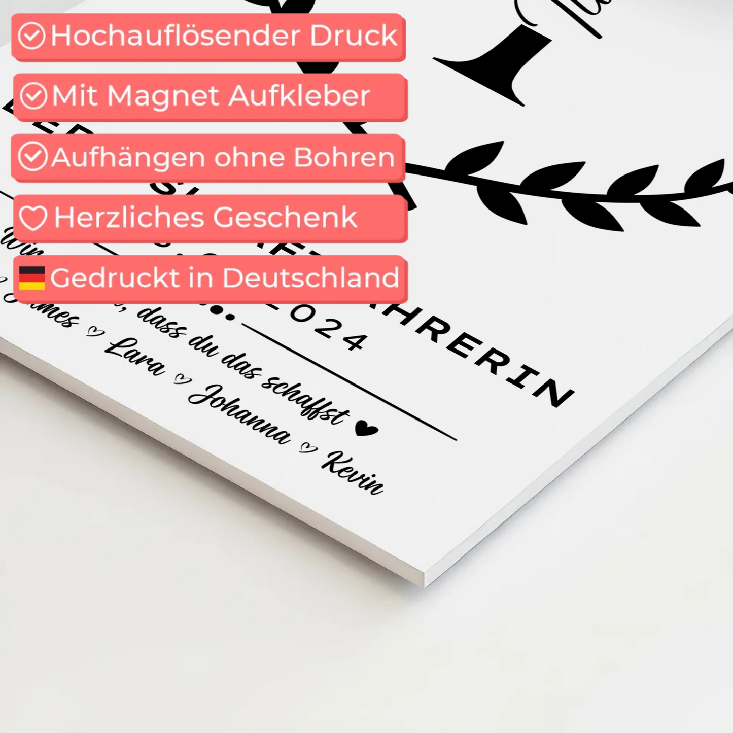 Geschenk Zum Abschluss Ausbildung Berufskraftfahrerin Fotoboard Magnet Poster