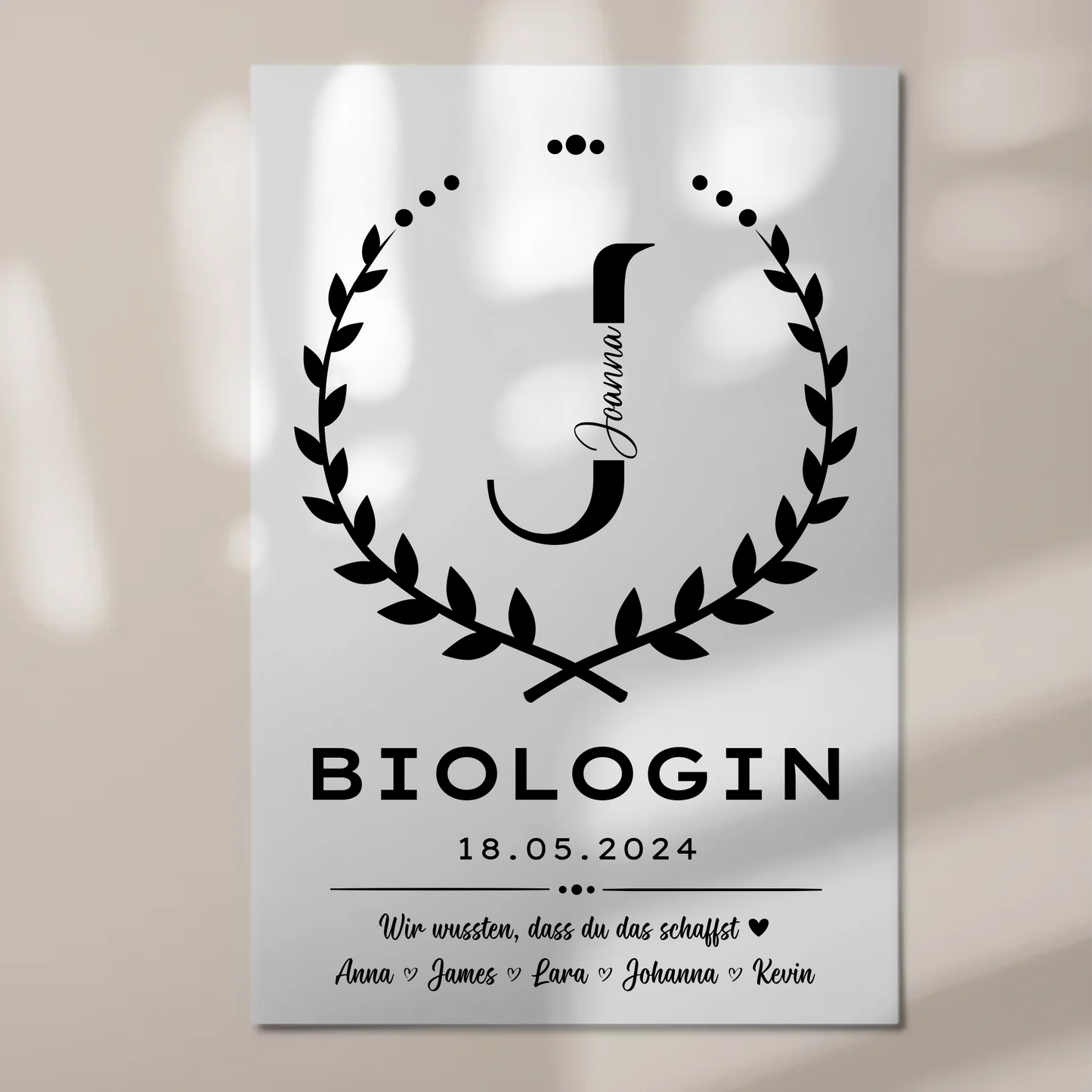 Geschenk Abschluss Ausbildung Biologin Fotoboard Magnetisch