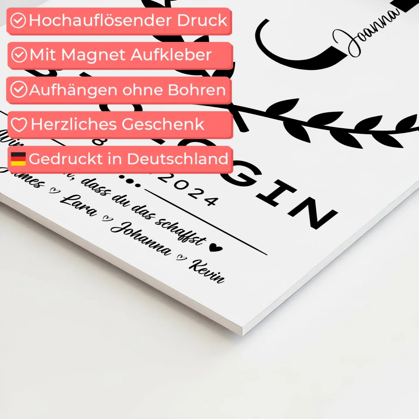 Geschenk Abschluss Ausbildung Biologin Fotoboard Magnetisch