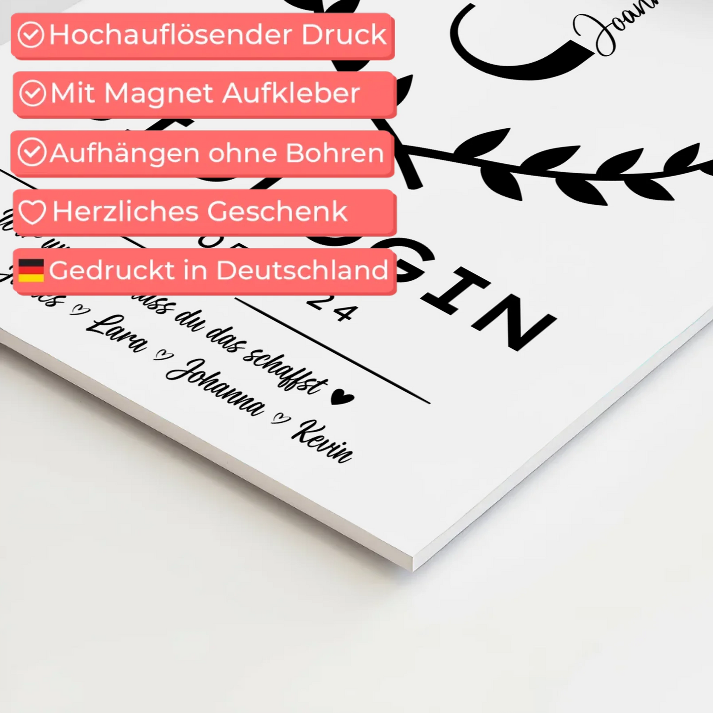 Geschenk Abschluss Ausbildung Biologin Fotoboard Magnetisch