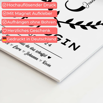 Geschenk Abschluss Ausbildung Biologin Fotoboard Magnetisch