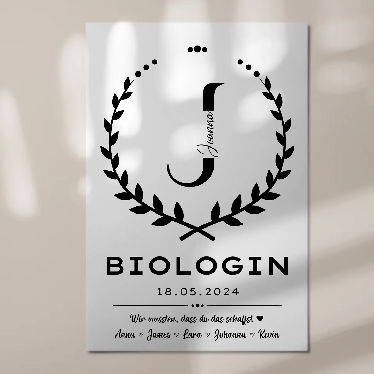 Geschenk Abschluss Ausbildung Biologin Fotoboard Magnetisch