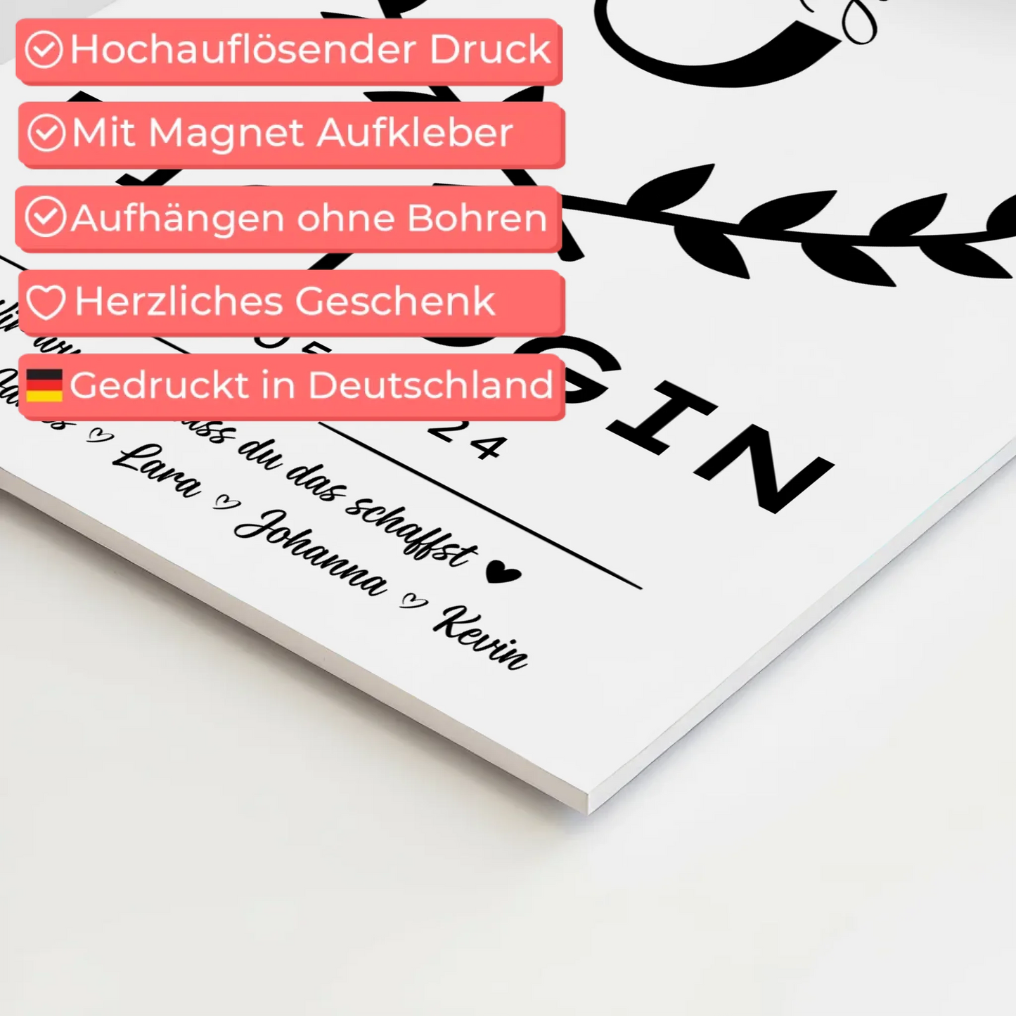 Geschenk Abschluss Ausbildung Biologin Fotoboard Magnetisch