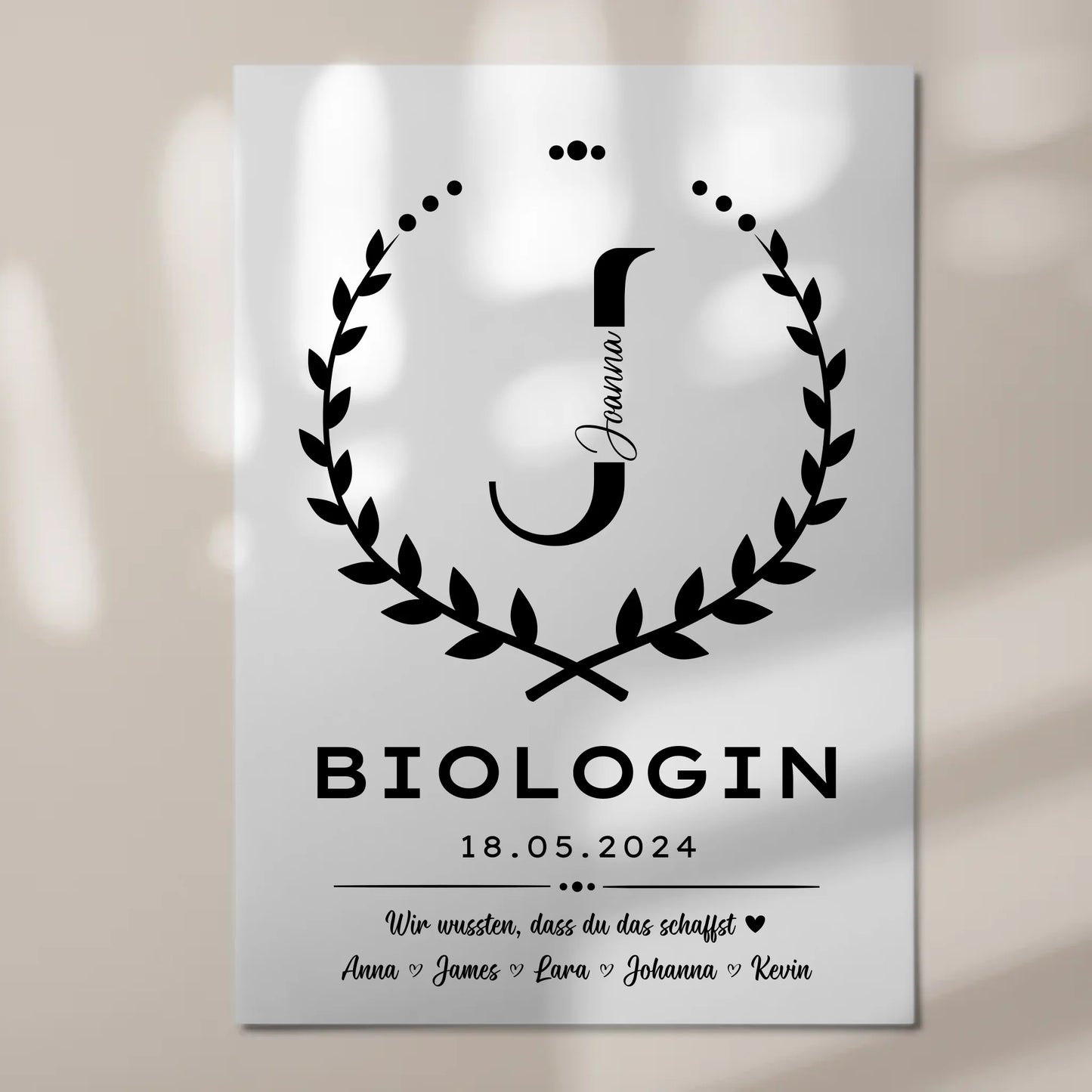 Geschenk Abschluss Ausbildung Biologin Fotoboard Magnetisch