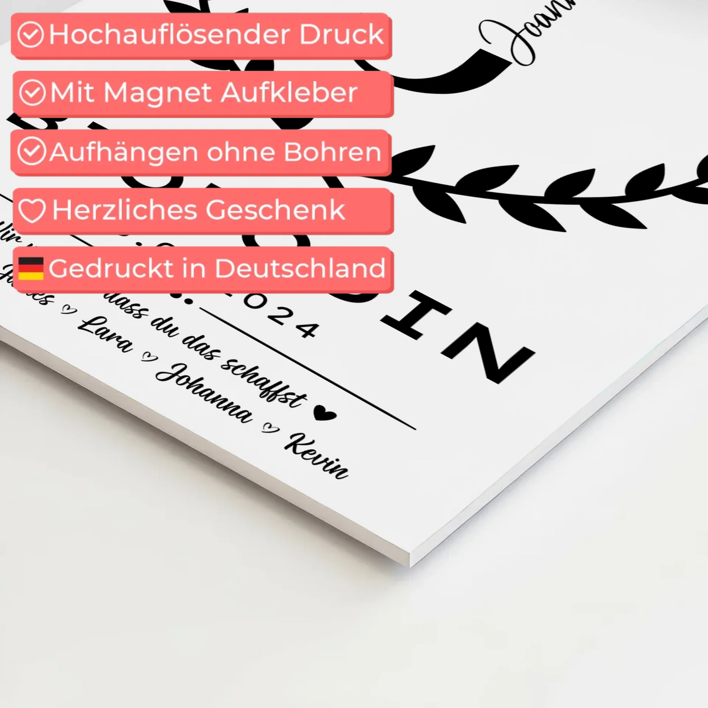 Geschenk Abschluss Ausbildung Biologin Fotoboard Magnetisch