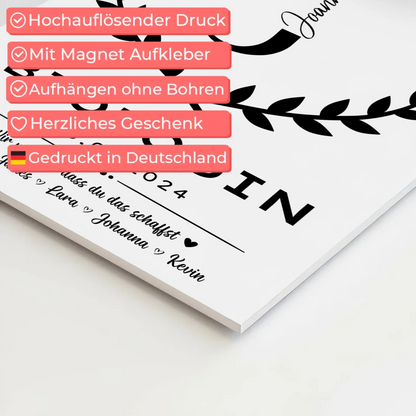 Geschenk Abschluss Ausbildung Biologin Fotoboard Magnetisch