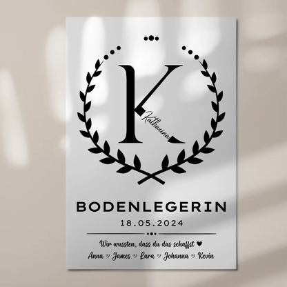 Ausbildungsabschluss Geschenk Bodenlegerin Fotoboard Magnet Poster