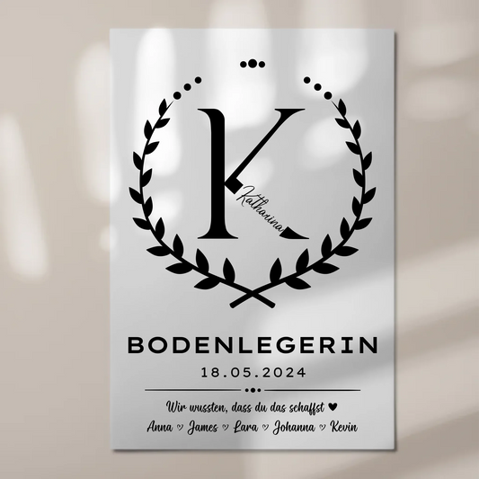 Ausbildungsabschluss Geschenk Bodenlegerin Fotoboard Magnet Poster