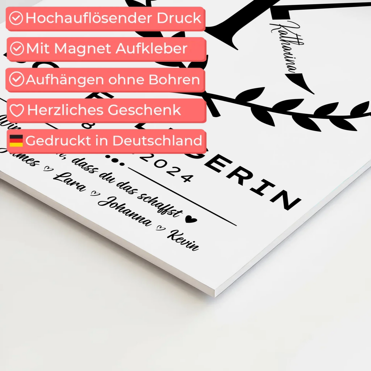 Ausbildungsabschluss Geschenk Bodenlegerin Fotoboard Magnet Poster