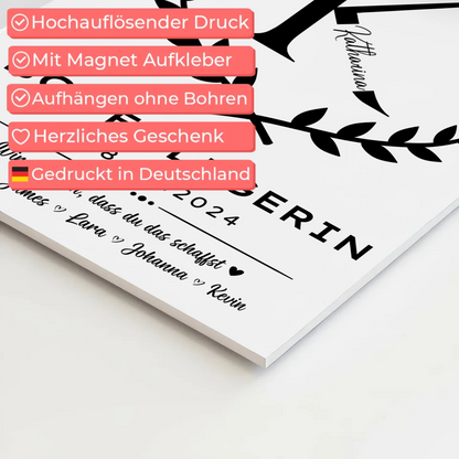 Ausbildungsabschluss Geschenk Bodenlegerin Fotoboard Magnet Poster