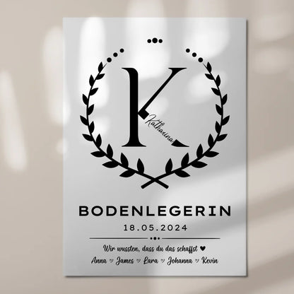 Ausbildungsabschluss Geschenk Bodenlegerin Fotoboard Magnet Poster