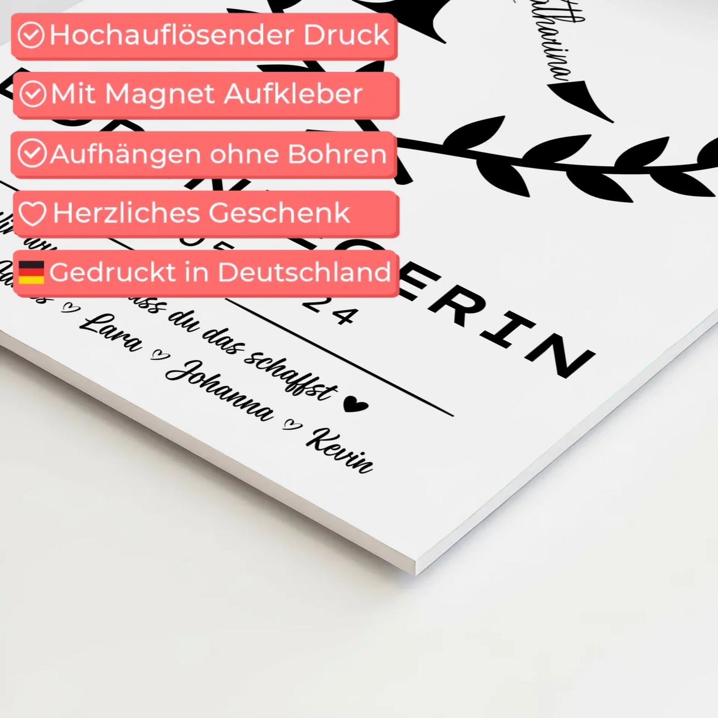 Ausbildungsabschluss Geschenk Bodenlegerin Fotoboard Magnet Poster