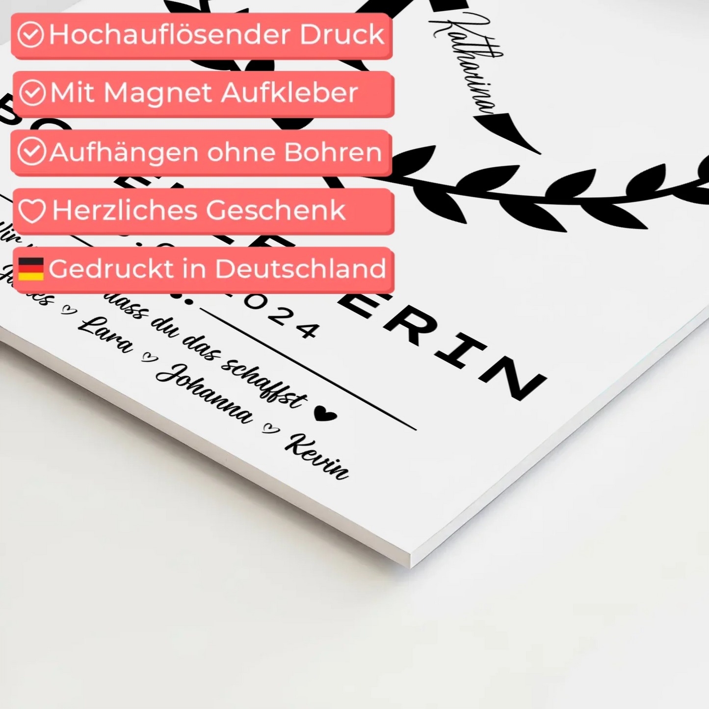 Ausbildungsabschluss Geschenk Bodenlegerin Fotoboard Magnet Poster