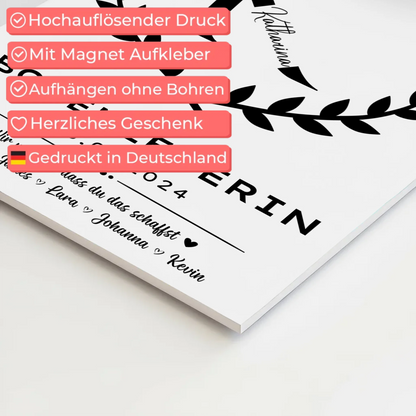 Ausbildungsabschluss Geschenk Bodenlegerin Fotoboard Magnet Poster