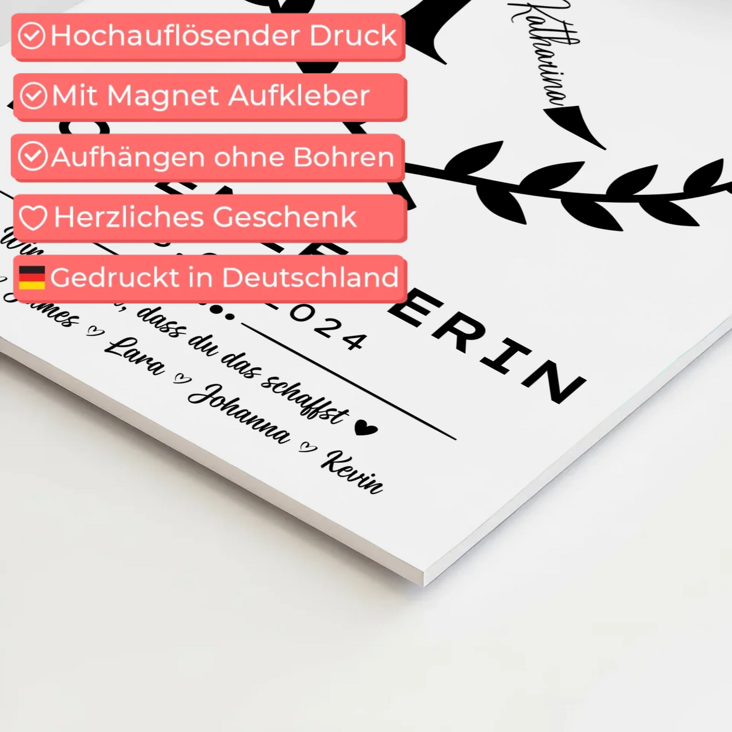 Ausbildungsabschluss Geschenk Bodenlegerin Fotoboard Magnet Poster