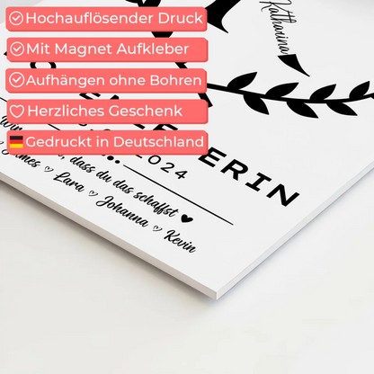 Ausbildungsabschluss Geschenk Bodenlegerin Fotoboard Magnet Poster