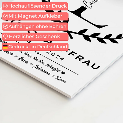 Geschenk Zum Abschluss Ausbildung Bürokauffrau Magnet Fotoboard