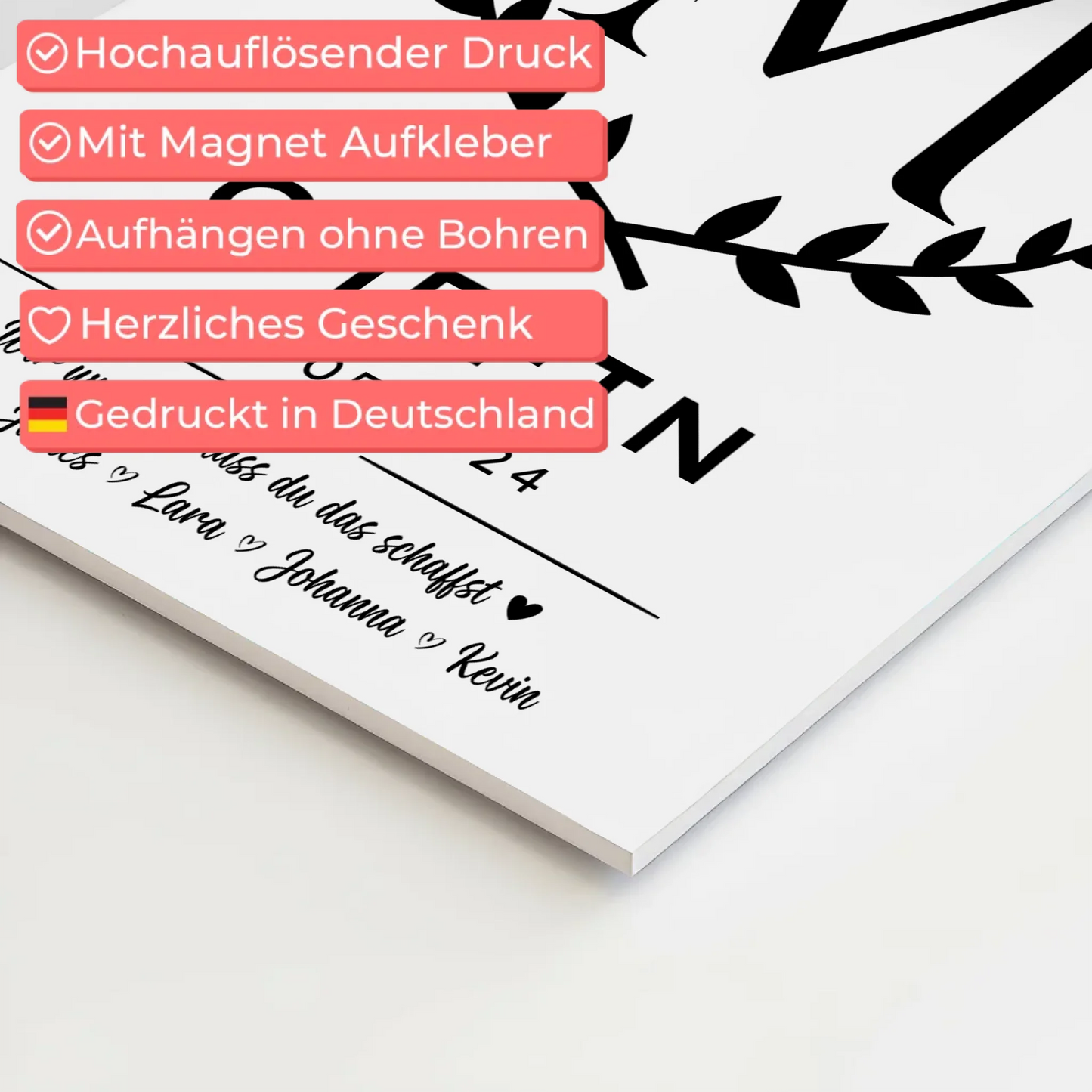 Geschenk Abschluss Ausbildung Chefin Fotoboard Magnet Wandbild