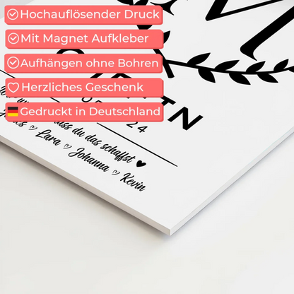 Geschenk Abschluss Ausbildung Chefin Fotoboard Magnet Wandbild