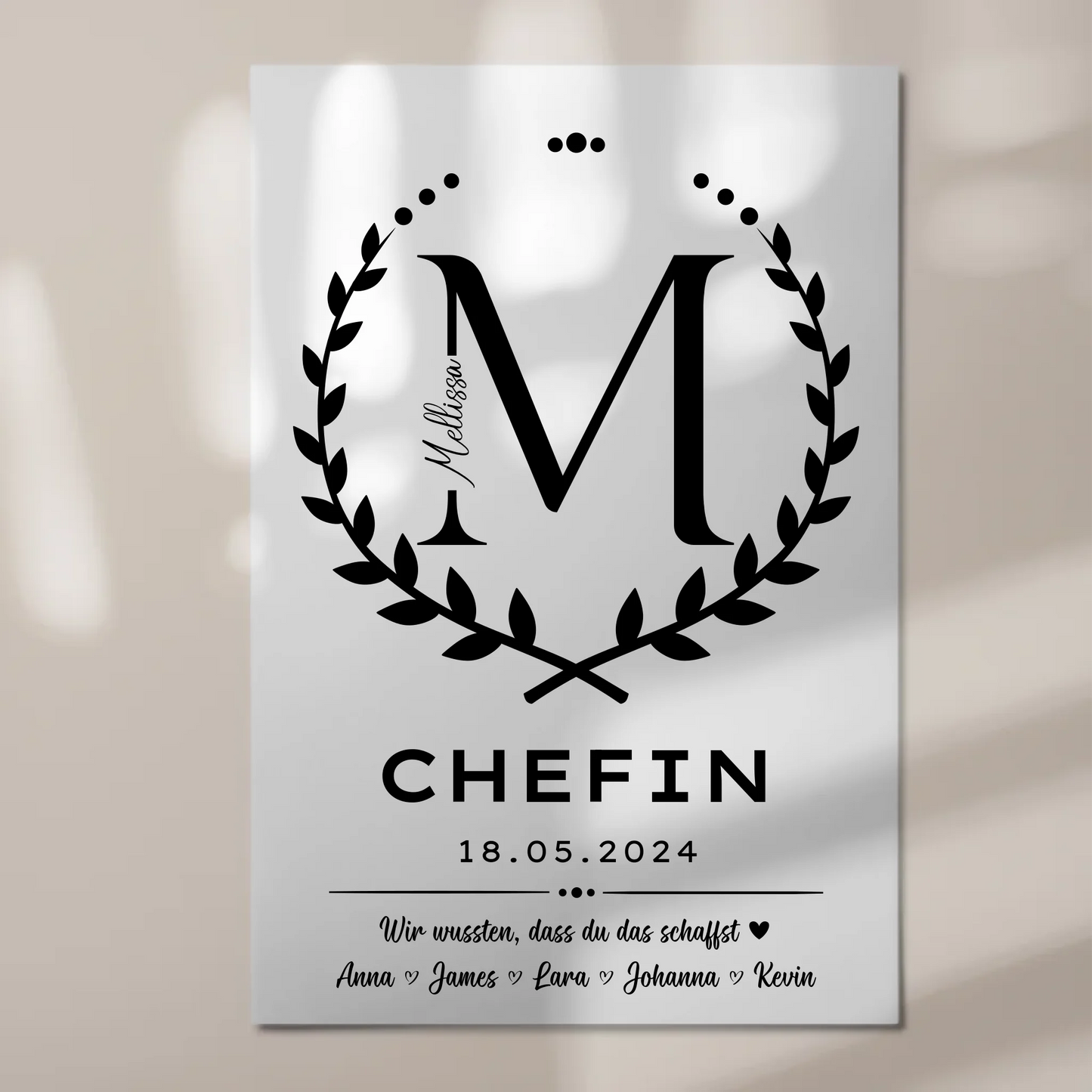 Geschenk Abschluss Ausbildung Chefin Fotoboard Magnet Wandbild