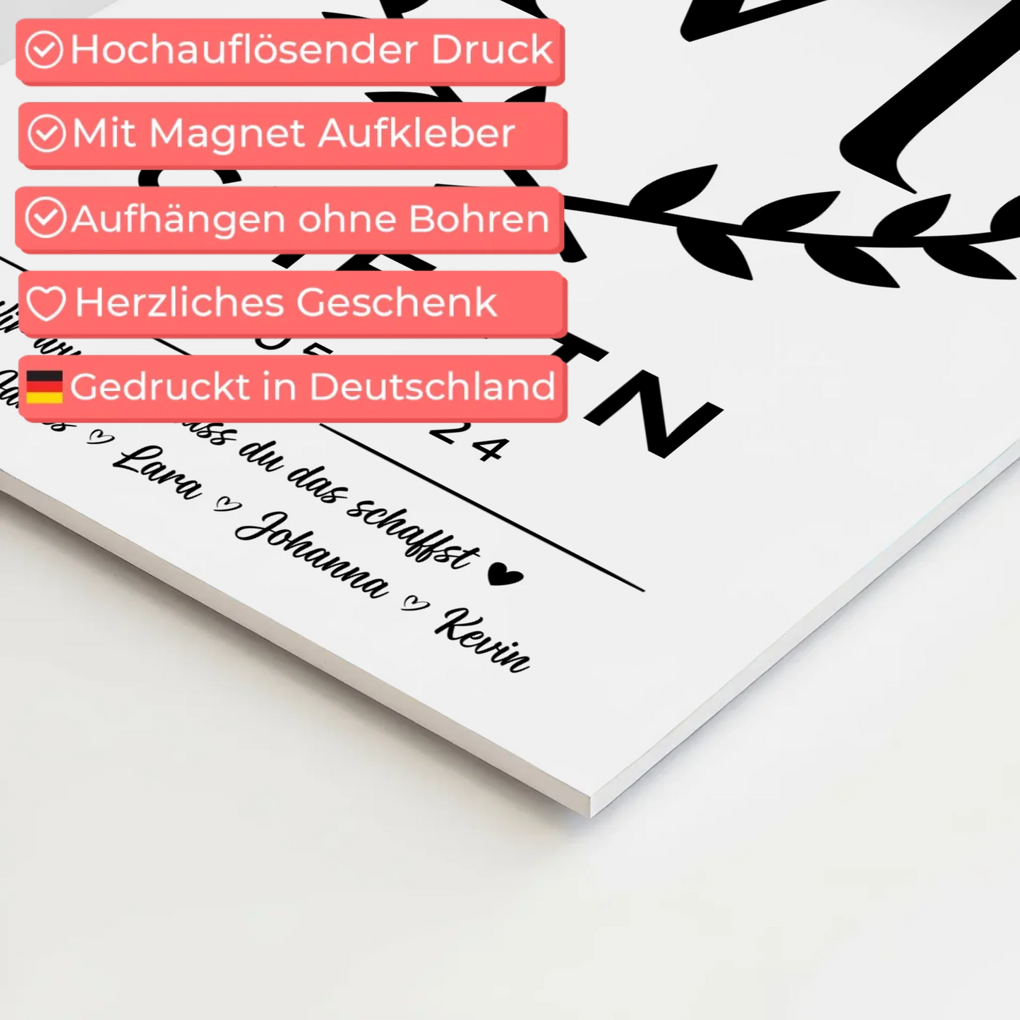 Geschenk Abschluss Ausbildung Chefin Fotoboard Magnet Wandbild