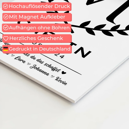 Geschenk Abschluss Ausbildung Chefin Fotoboard Magnet Wandbild