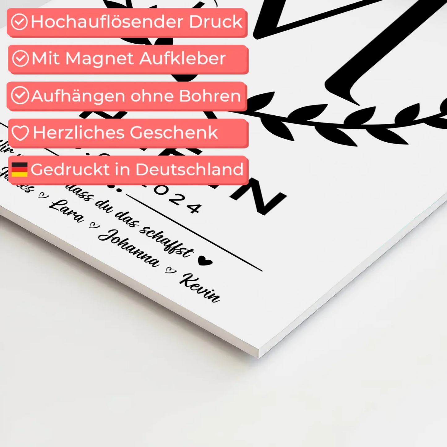 Geschenk Abschluss Ausbildung Chefin Fotoboard Magnet Wandbild