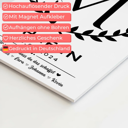 Geschenk Abschluss Ausbildung Chefin Fotoboard Magnet Wandbild