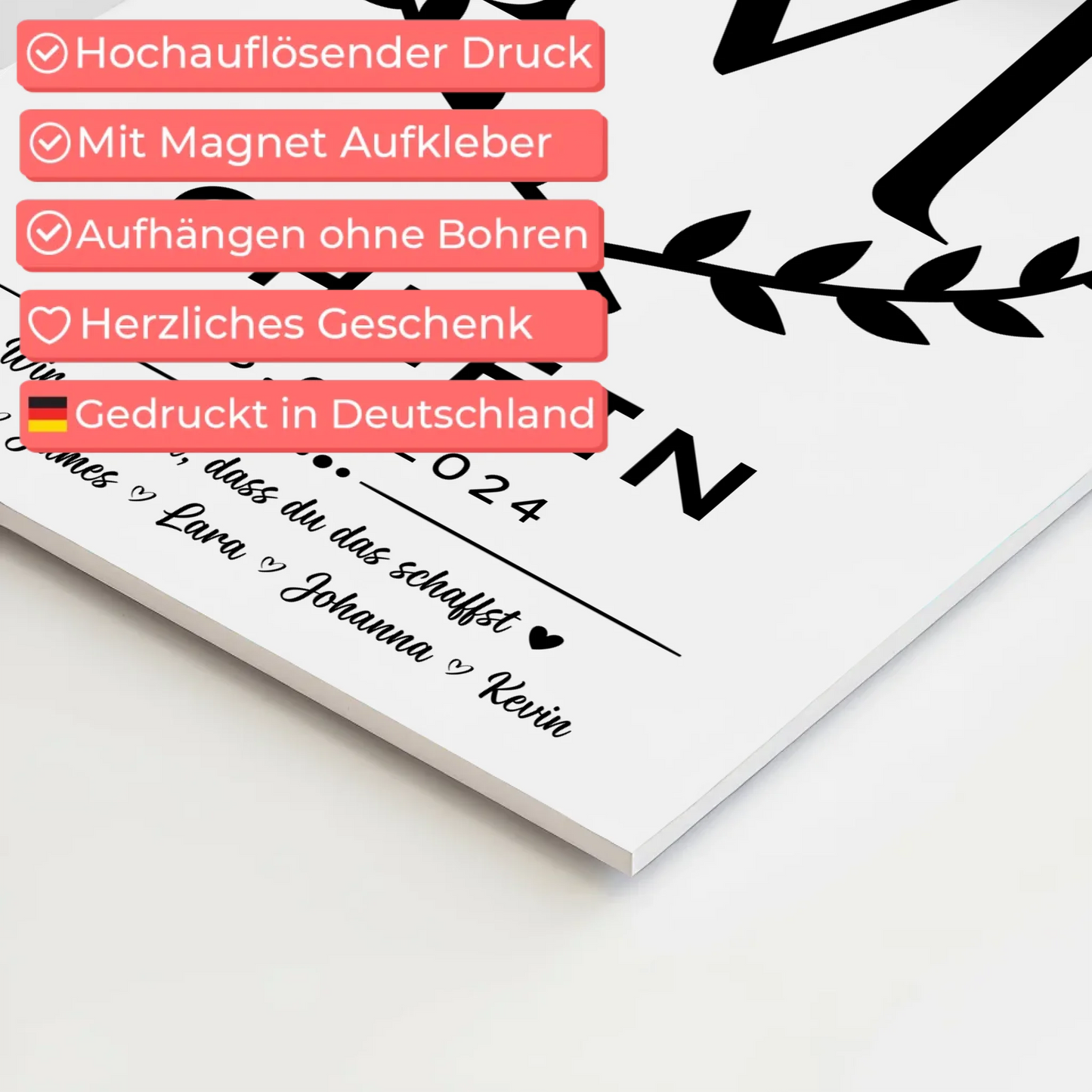 Geschenk Abschluss Ausbildung Chefin Fotoboard Magnet Wandbild