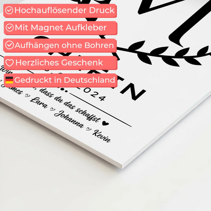 Geschenk Abschluss Ausbildung Chefin Fotoboard Magnet Wandbild