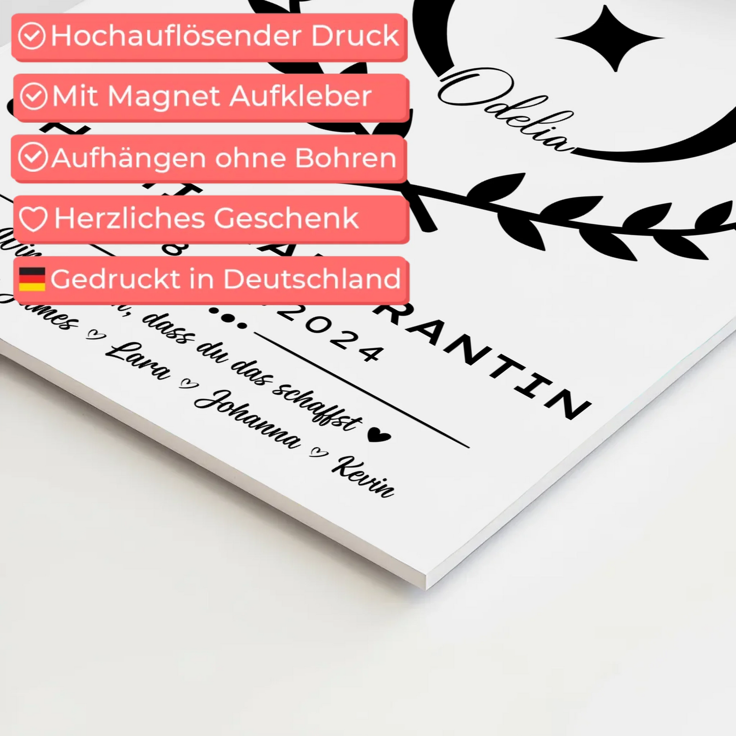 Ausbildungsabschluss Geschenk Chemielaborantin Magnet Wandbild Fotoboard