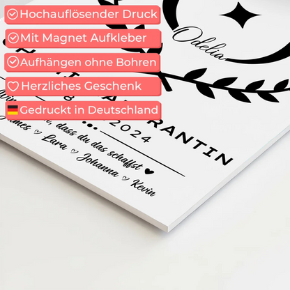 Ausbildungsabschluss Geschenk Chemielaborantin Magnet Wandbild Fotoboard