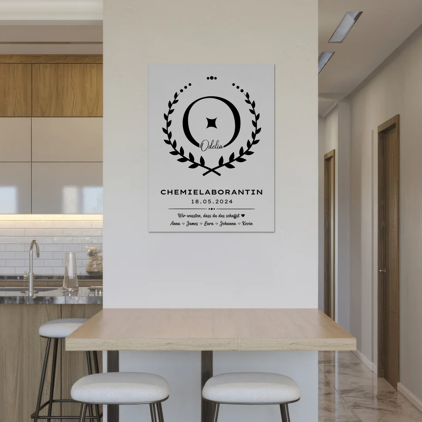 Ausbildungsabschluss Geschenk Chemielaborantin Magnet Wandbild Fotoboard