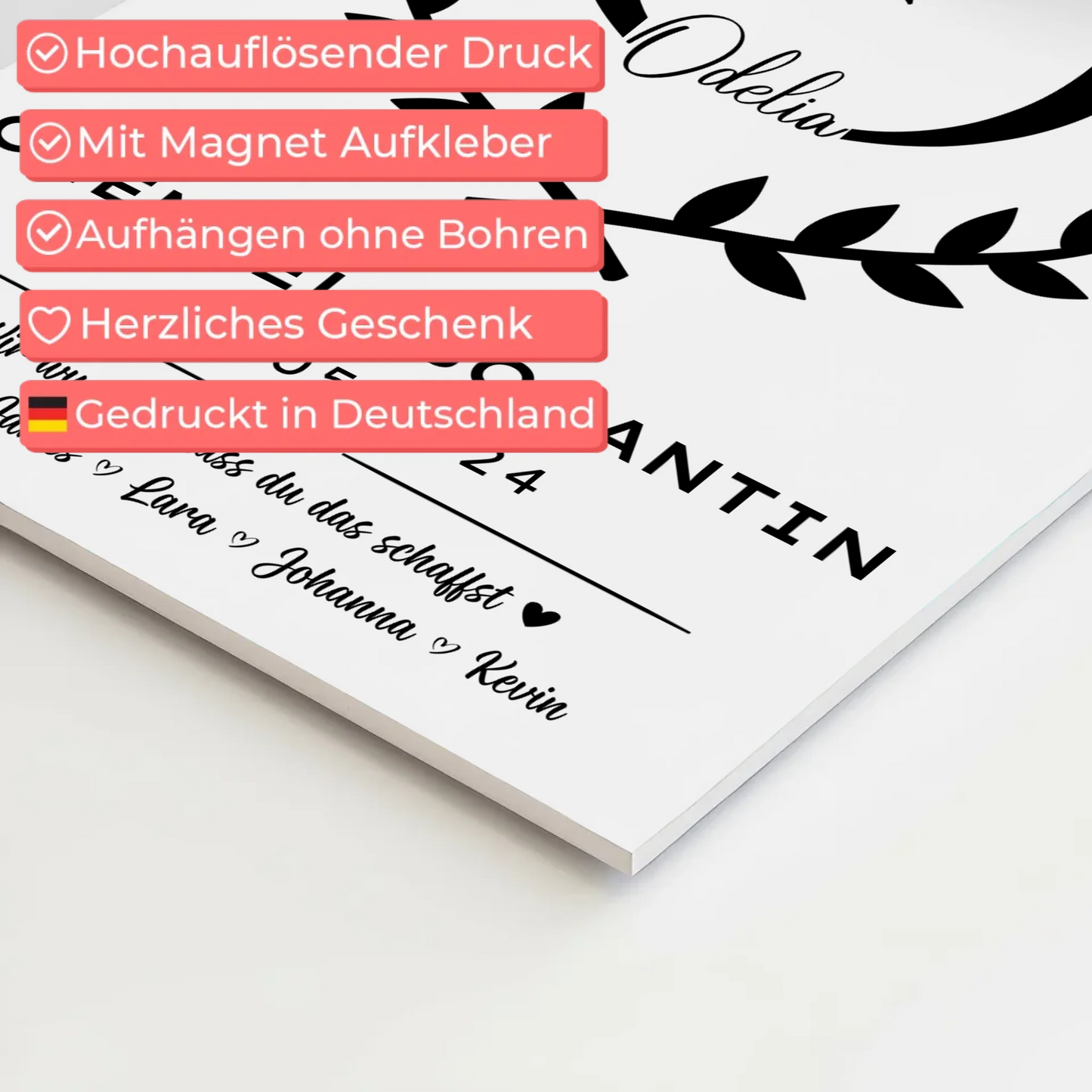 Ausbildungsabschluss Geschenk Chemielaborantin Magnet Wandbild Fotoboard