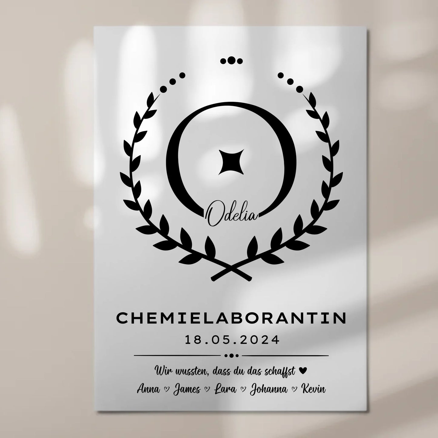 Ausbildungsabschluss Geschenk Chemielaborantin Magnet Wandbild Fotoboard