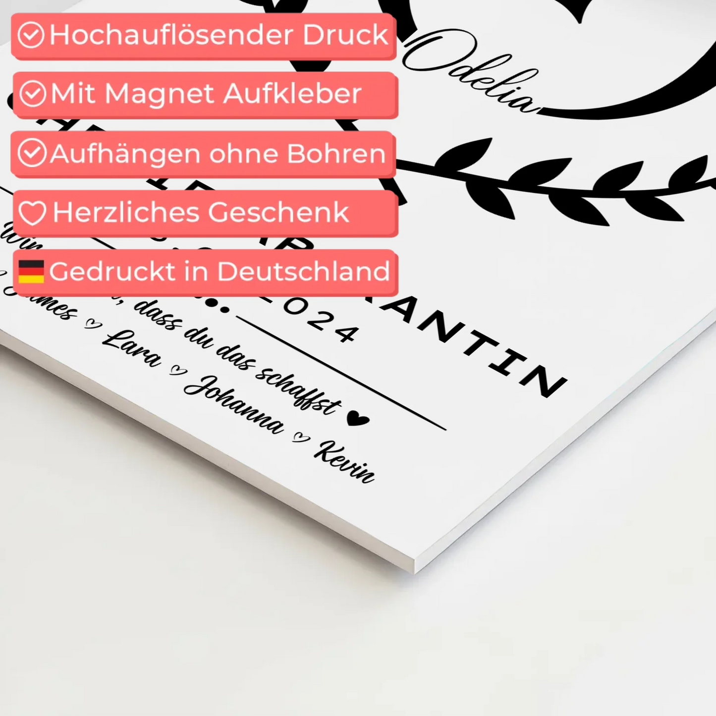 Ausbildungsabschluss Geschenk Chemielaborantin Magnet Wandbild Fotoboard