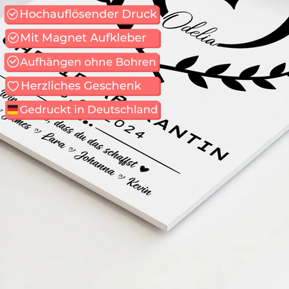 Ausbildungsabschluss Geschenk Chemielaborantin Magnet Wandbild Fotoboard