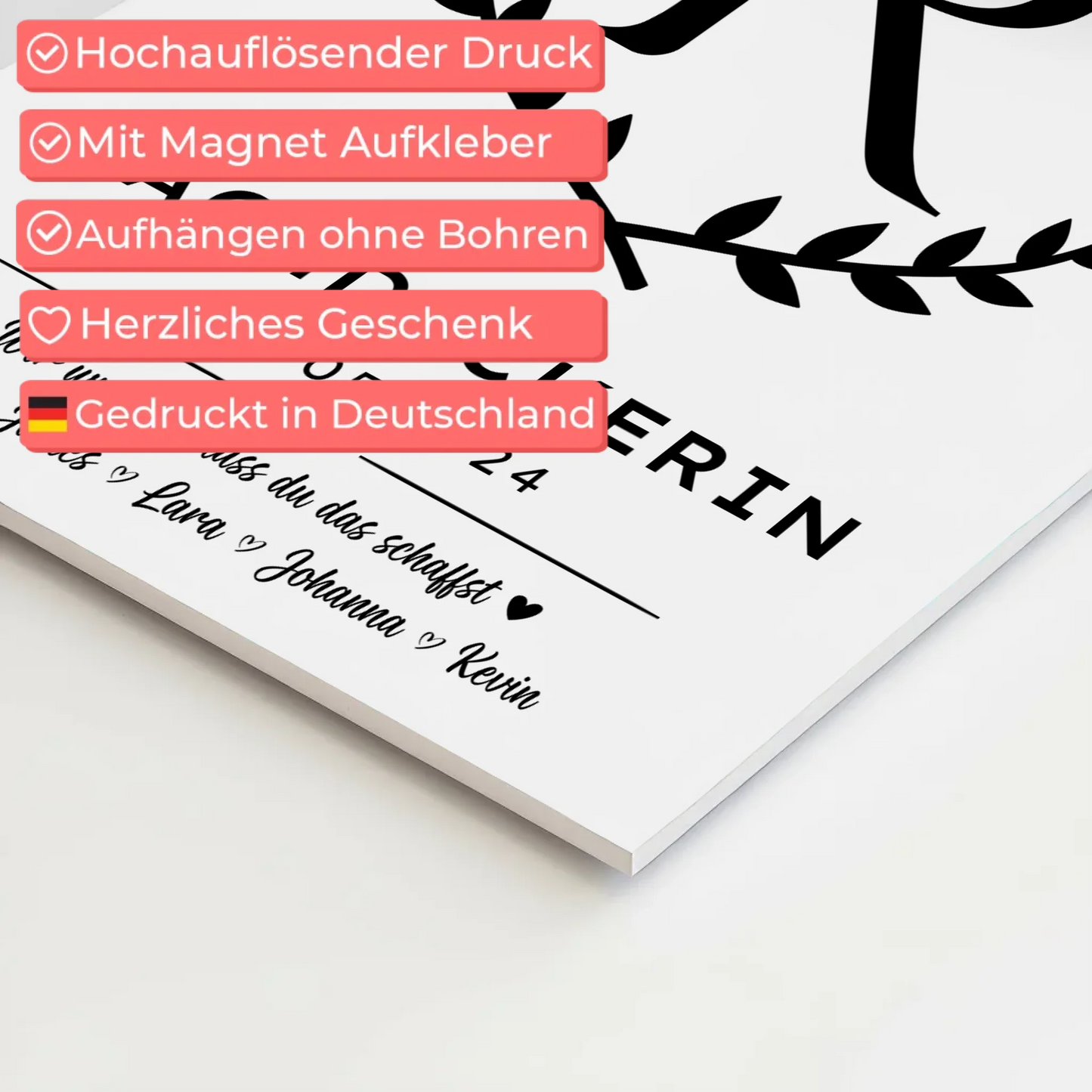 Geschenk Abschluss Ausbildung Dachdeckerin Fotoboard Magnet Poster