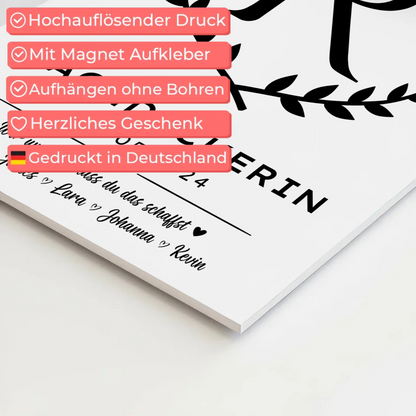 Geschenk Abschluss Ausbildung Dachdeckerin Fotoboard Magnet Poster