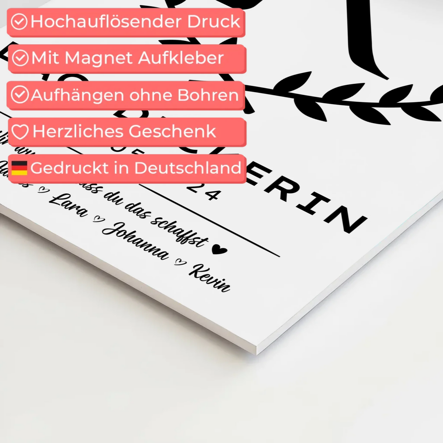 Geschenk Abschluss Ausbildung Dachdeckerin Fotoboard Magnet Poster