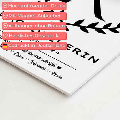 Geschenk Abschluss Ausbildung Dachdeckerin Fotoboard Magnet Poster