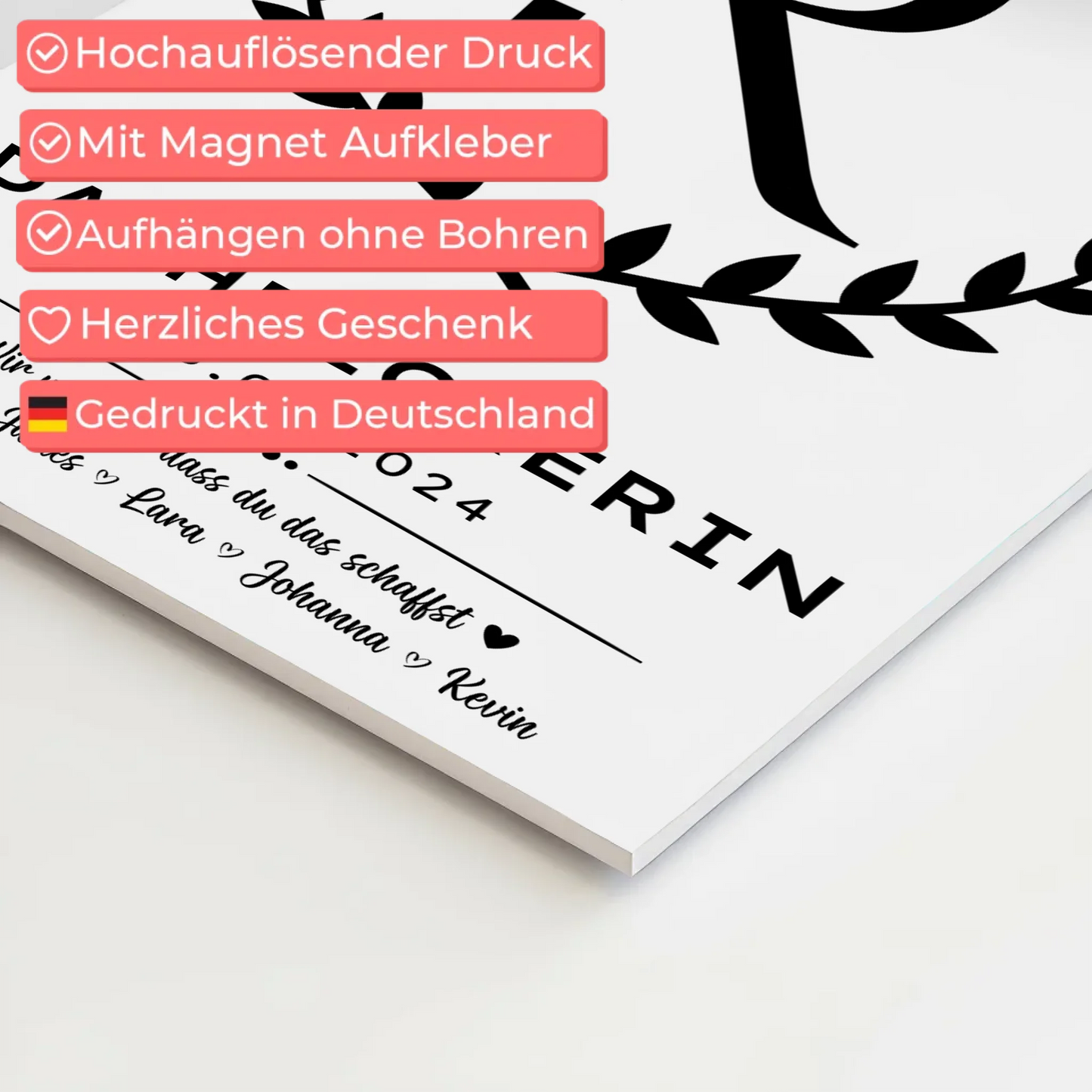 Geschenk Abschluss Ausbildung Dachdeckerin Fotoboard Magnet Poster