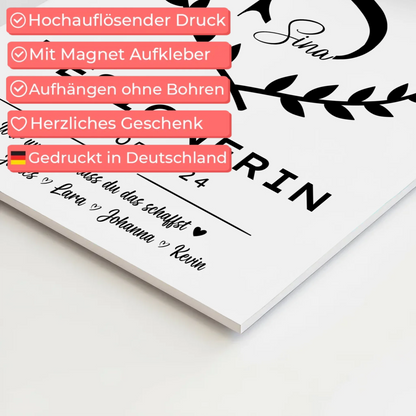 Ausbildungsabschluss Geschenk Designerin Fotoboard Magnetisch