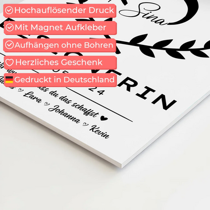 Ausbildungsabschluss Geschenk Designerin Fotoboard Magnetisch